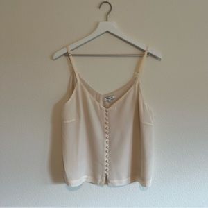 Madewell Silk Button Front Cami Top Size 12 Cream